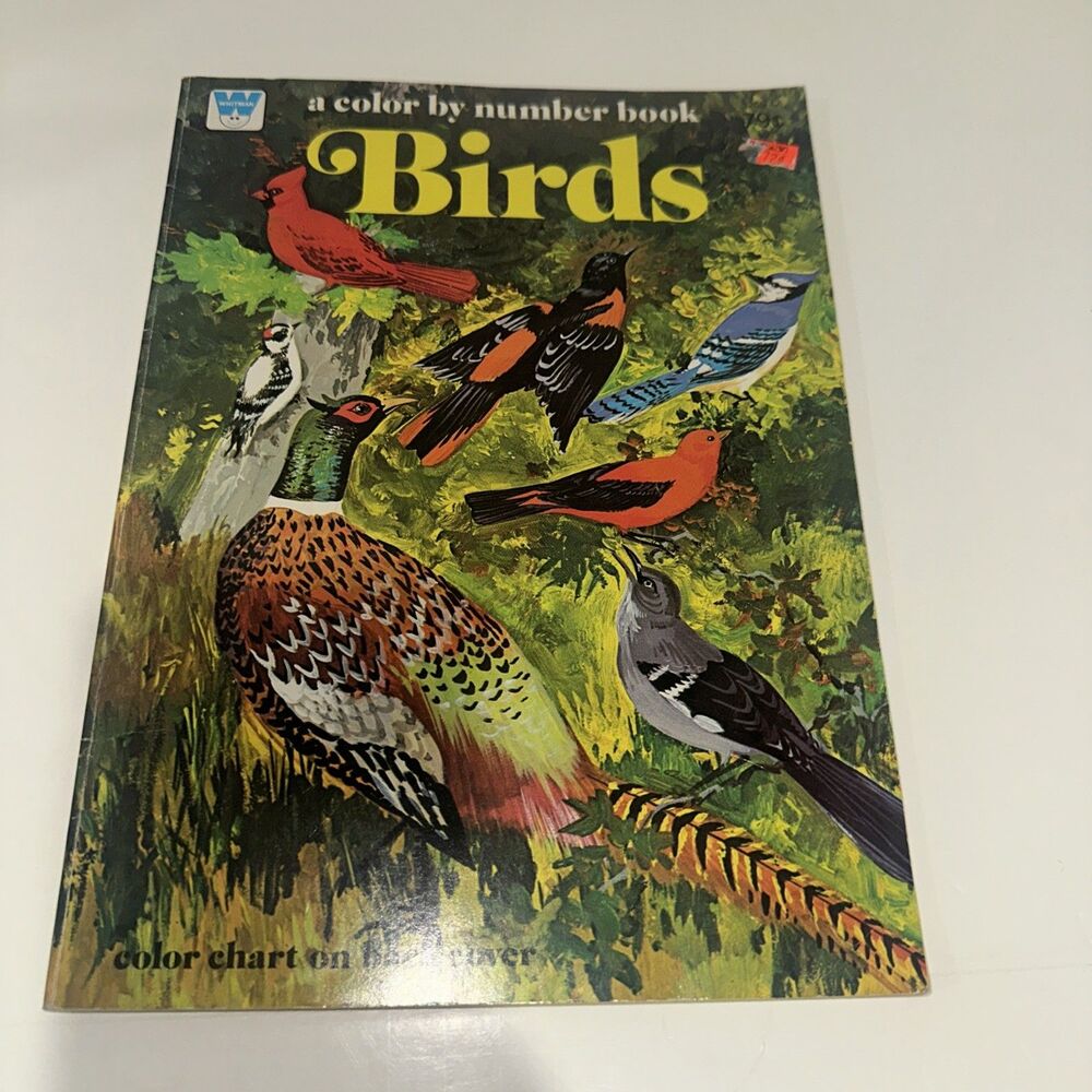 BIRDS, A COLOR BY NUMBER BOOK / VINTAGE WHITMAN 1977 / Color Chart On Back